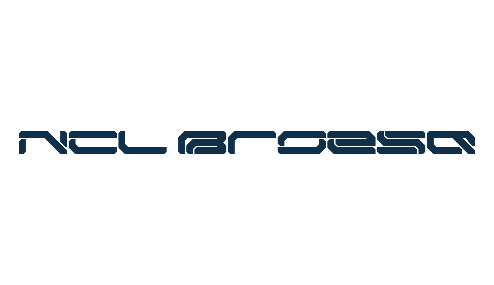 NCL Broesq, techno sci-fi font preview