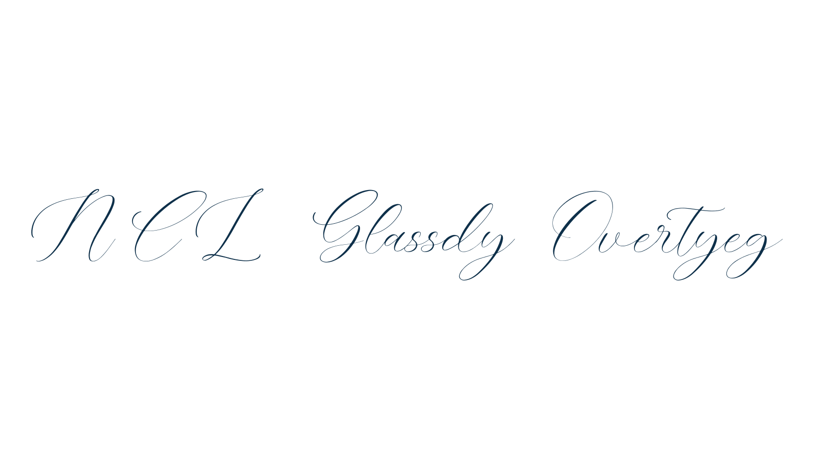 NCL Glassdy Overtyeg, calligraphy font preview