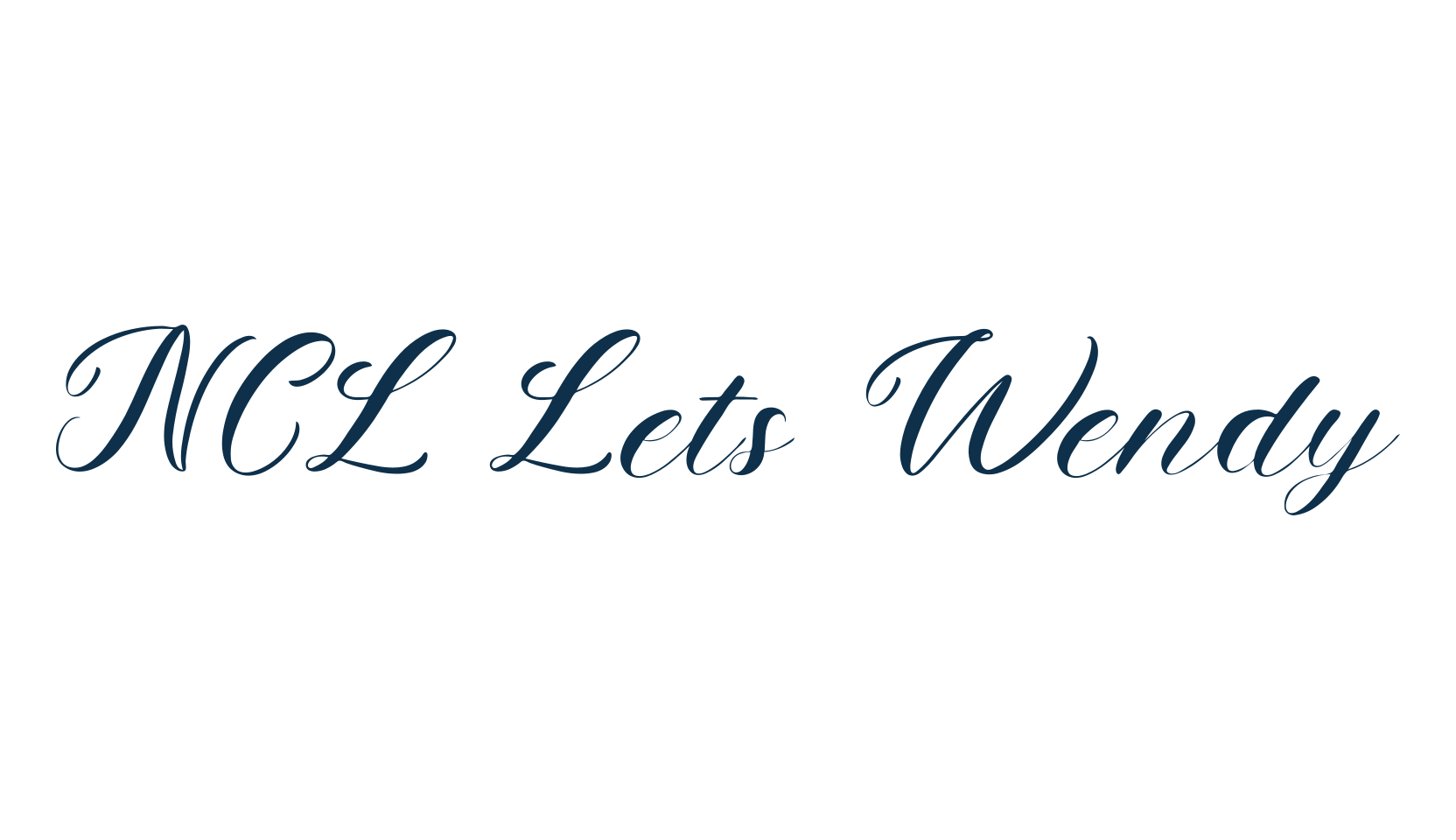 NCL Lets Wendy, script calligraphy fancy decorative font preview