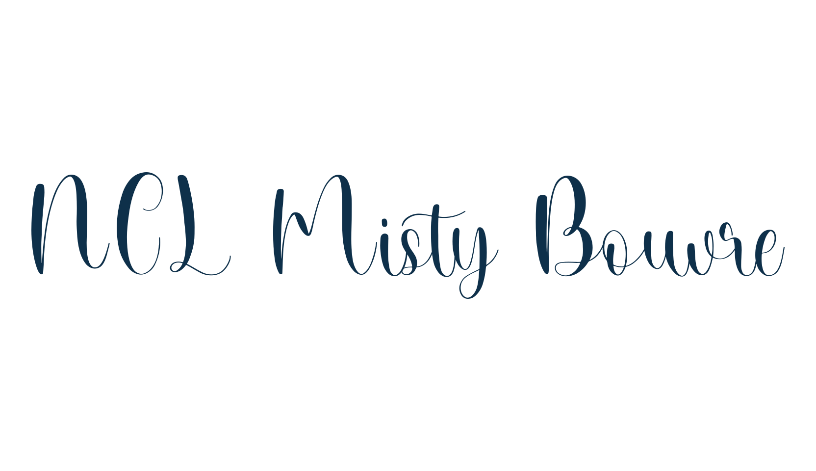 NCL Misty Bouvre, script calligraphy fancy decorative font preview