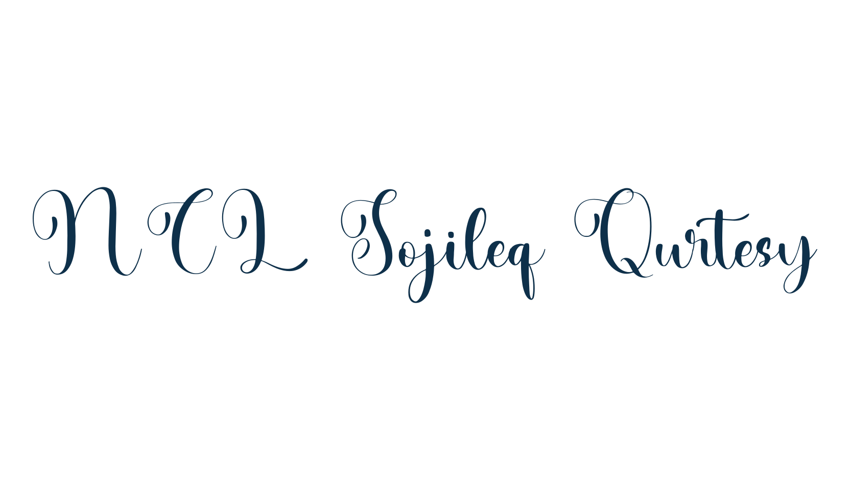 NCL Sojileq Qurtesy, script calligraphy fancy decorative font preview