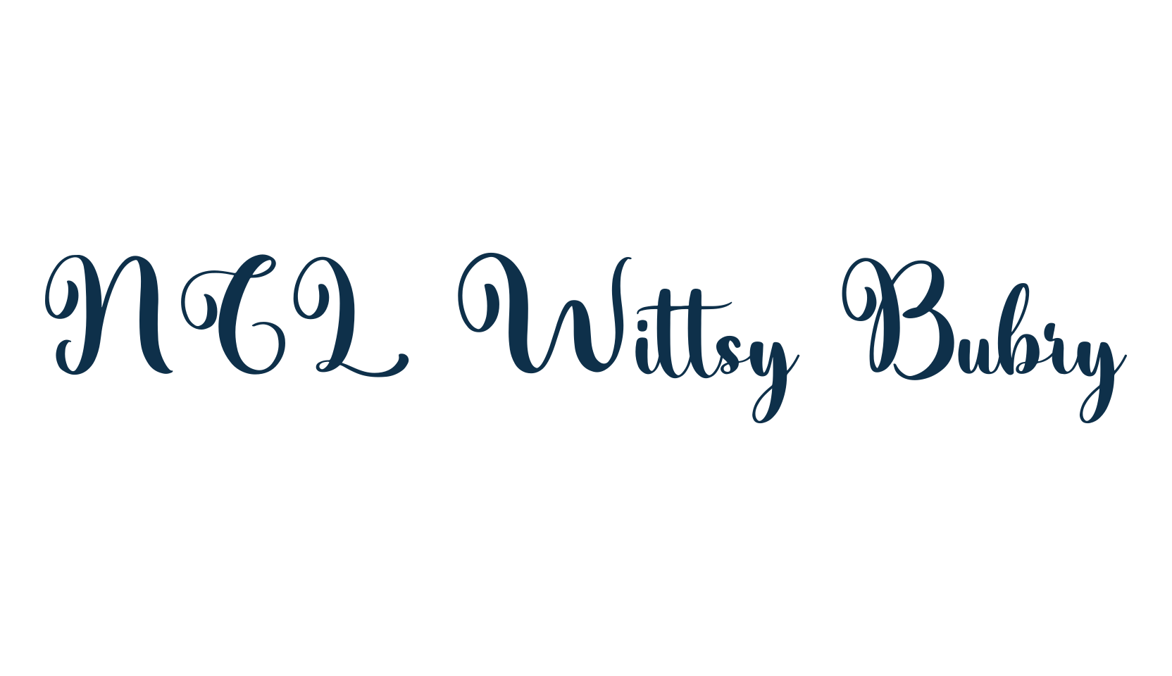 NCL Wittsy Bubry, calligraphy font preview