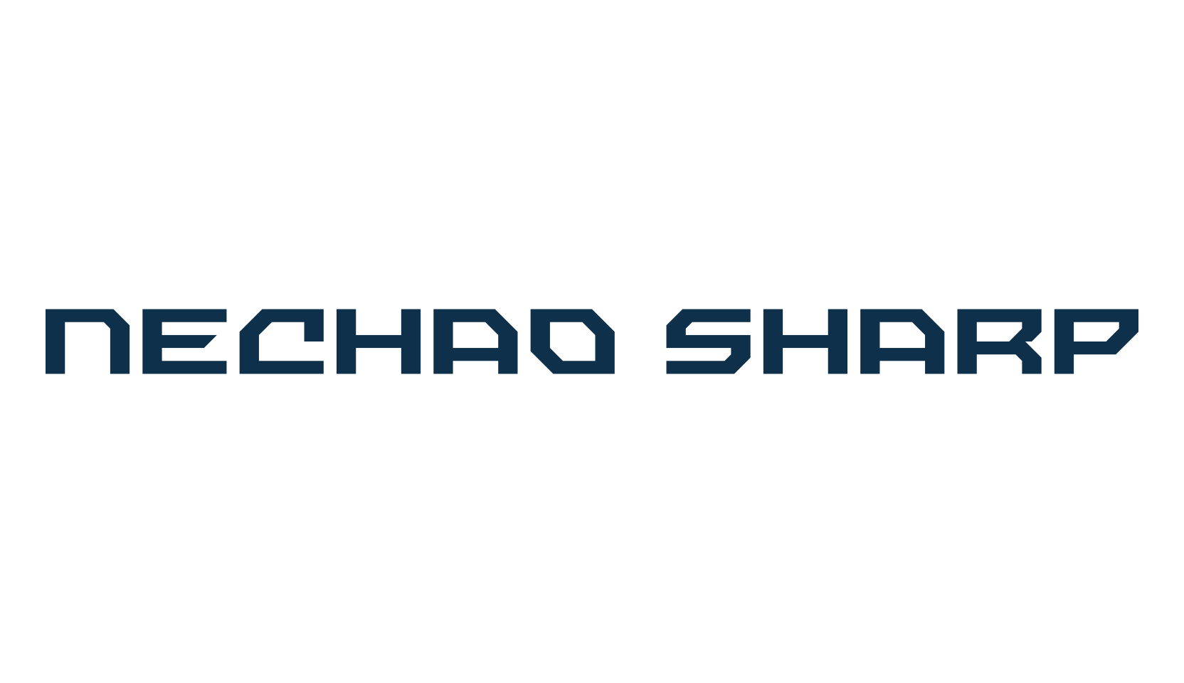 Nechao Sharp, techno square sci-fi font preview