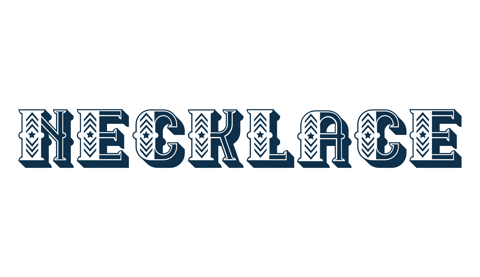 Necklace, fancy retro decorative font preview