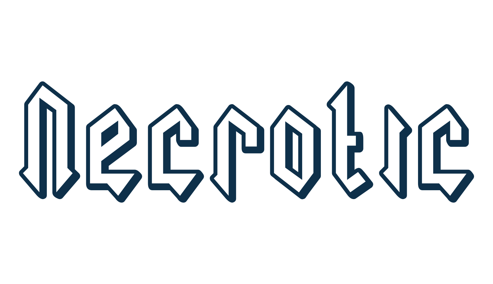 Necrotic, modern font preview