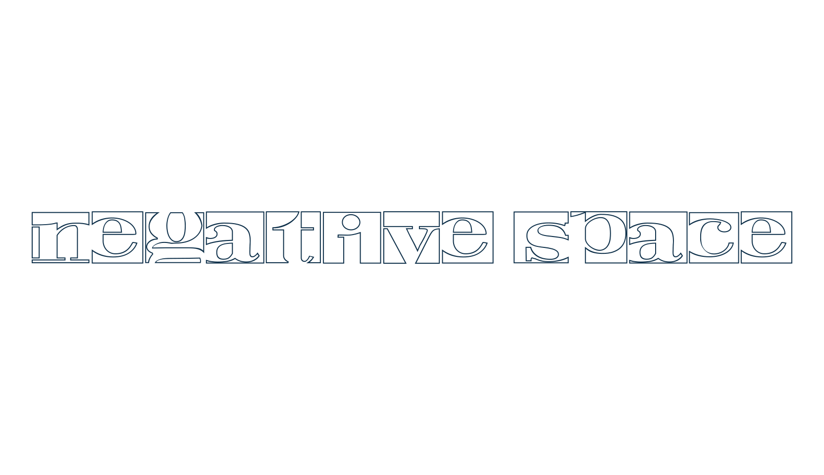Negative Space, fancy decorative font preview