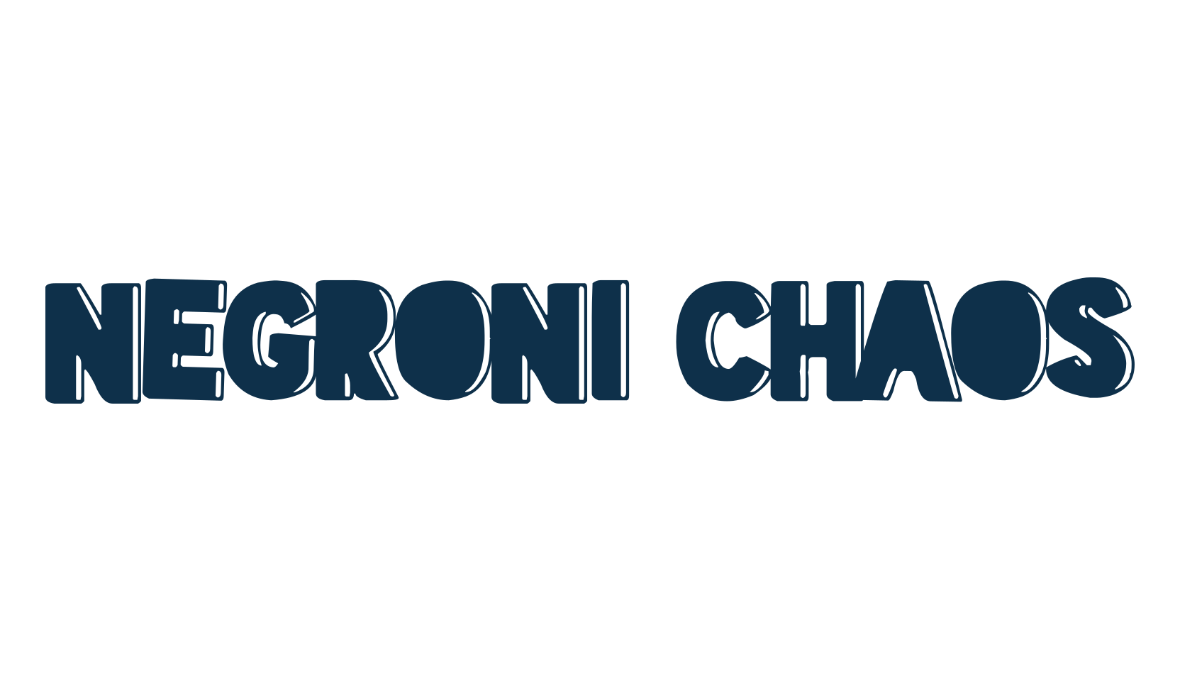 Negroni Chaos, fancy cartoon decorative font preview