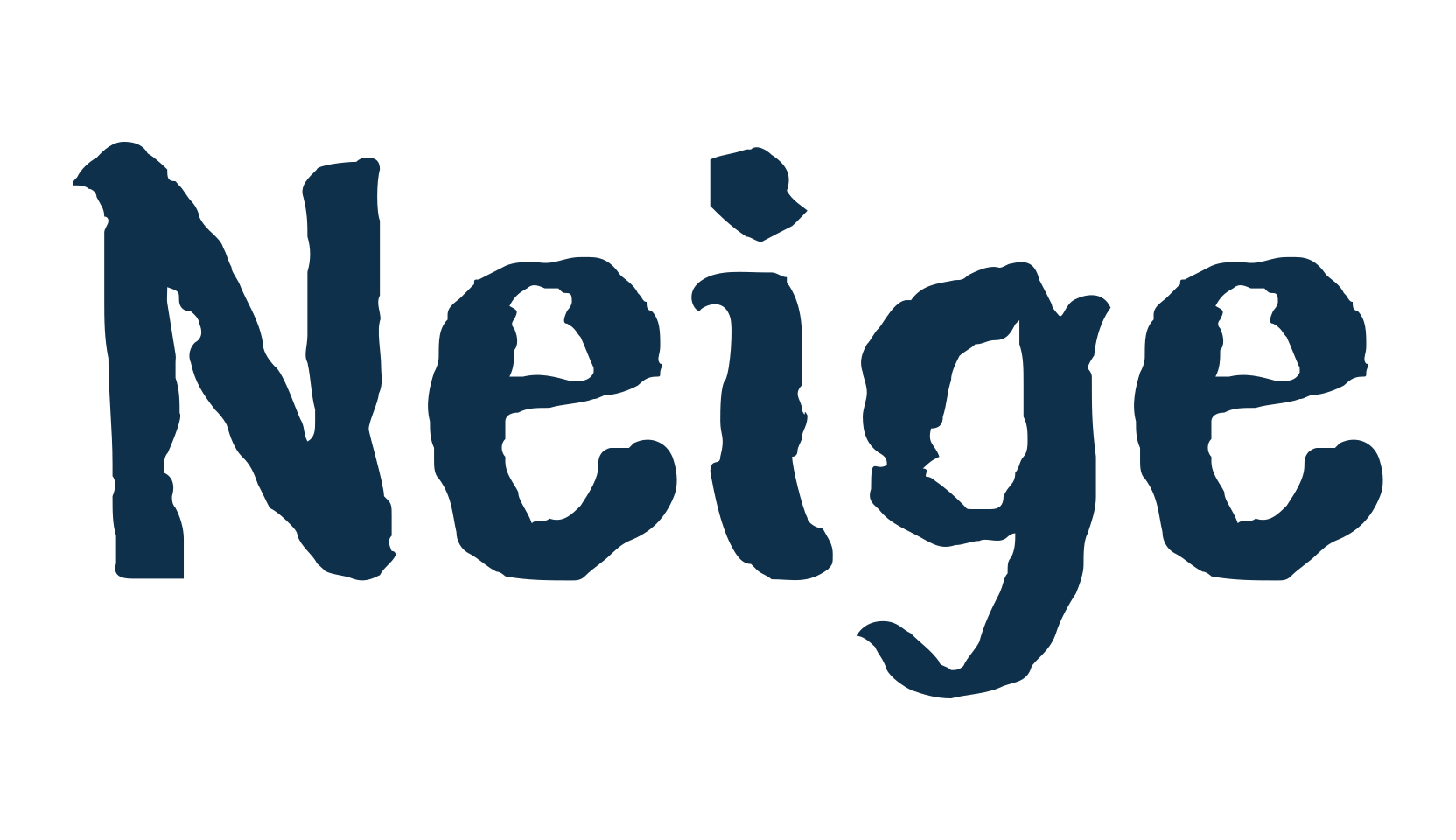 Neige (neige2), eroded font preview