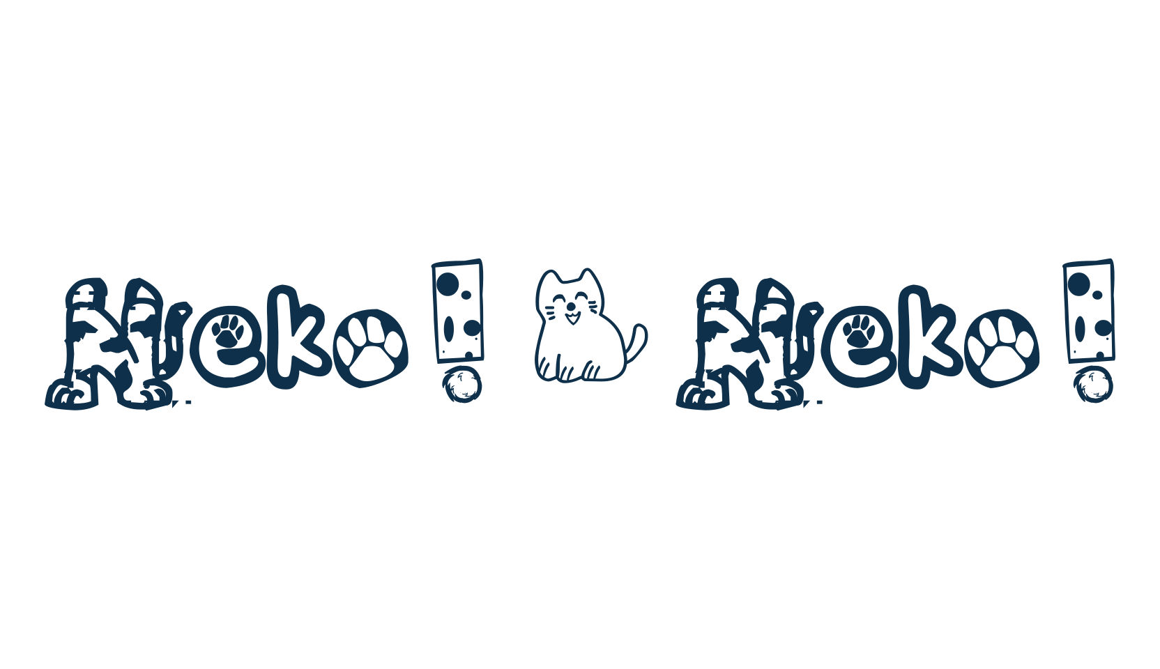 Neko! Neko!, fancy cartoon decorative font preview