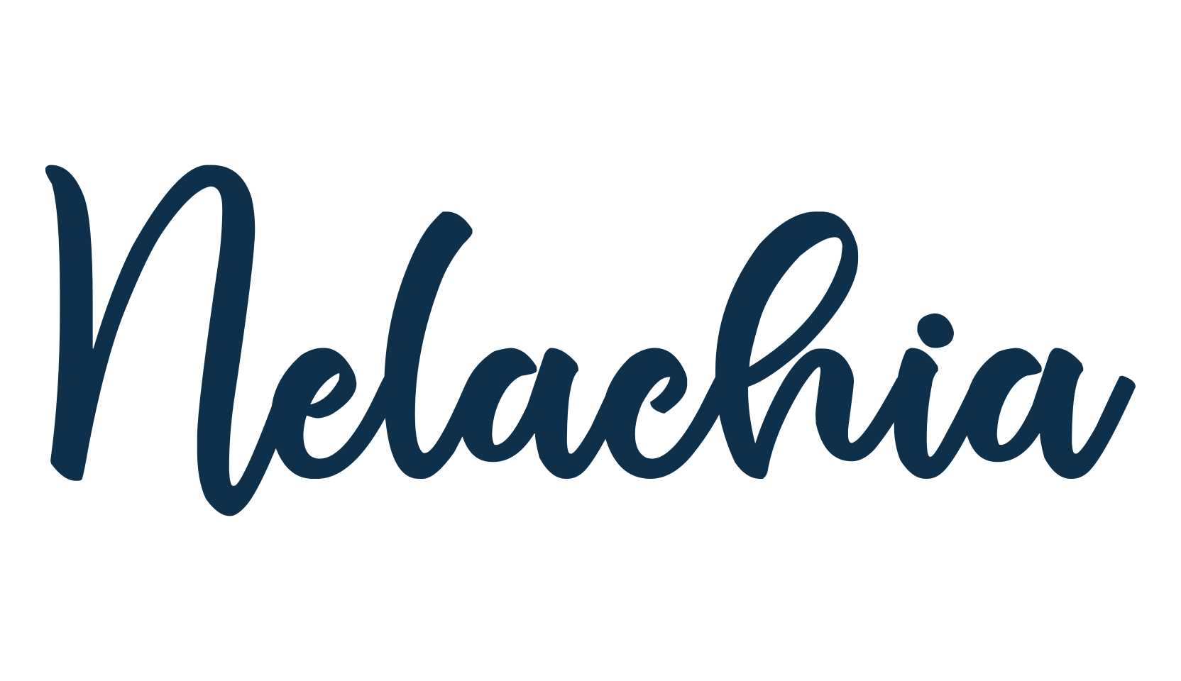 Nelachia, script calligraphy fancy decorative font preview