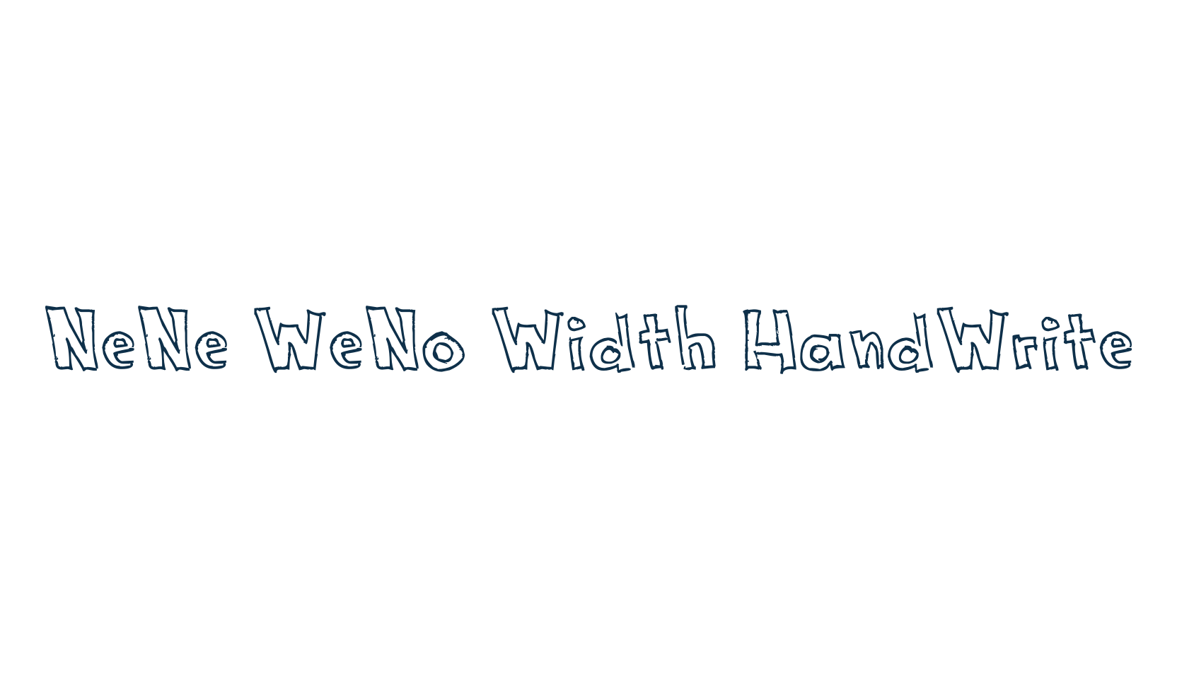 NeNe WeNo Width HandWrite, fancy cartoon decorative font preview