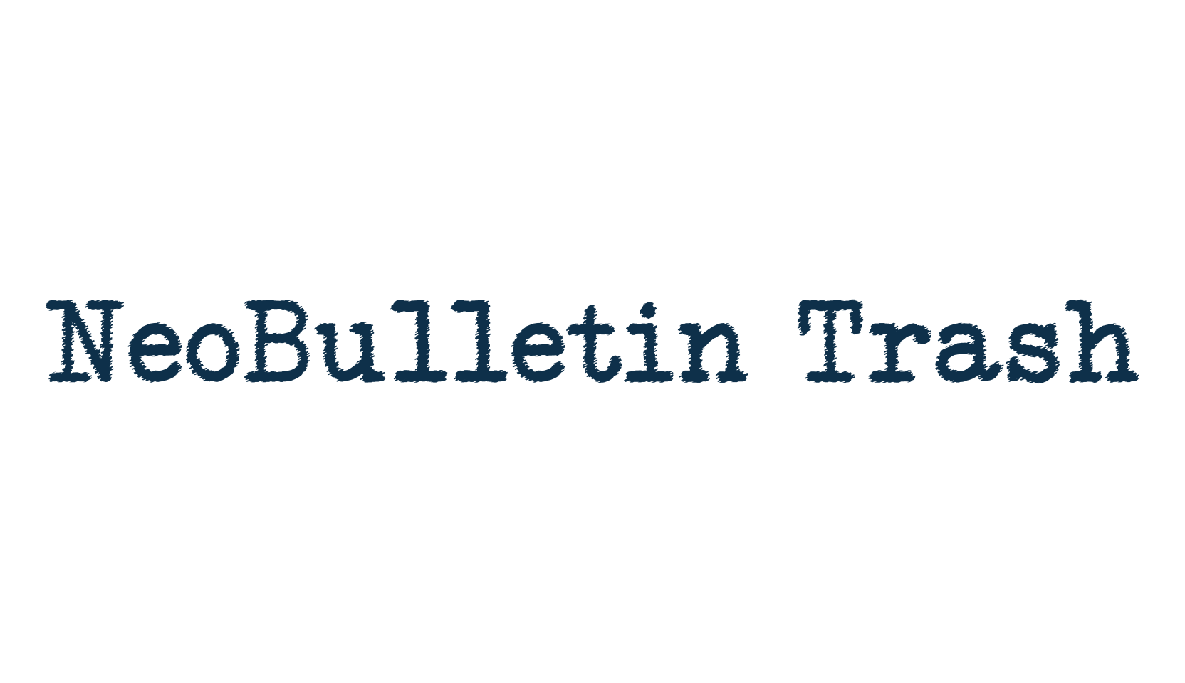 NeoBulletin Trash, fancy typewriter decorative font preview