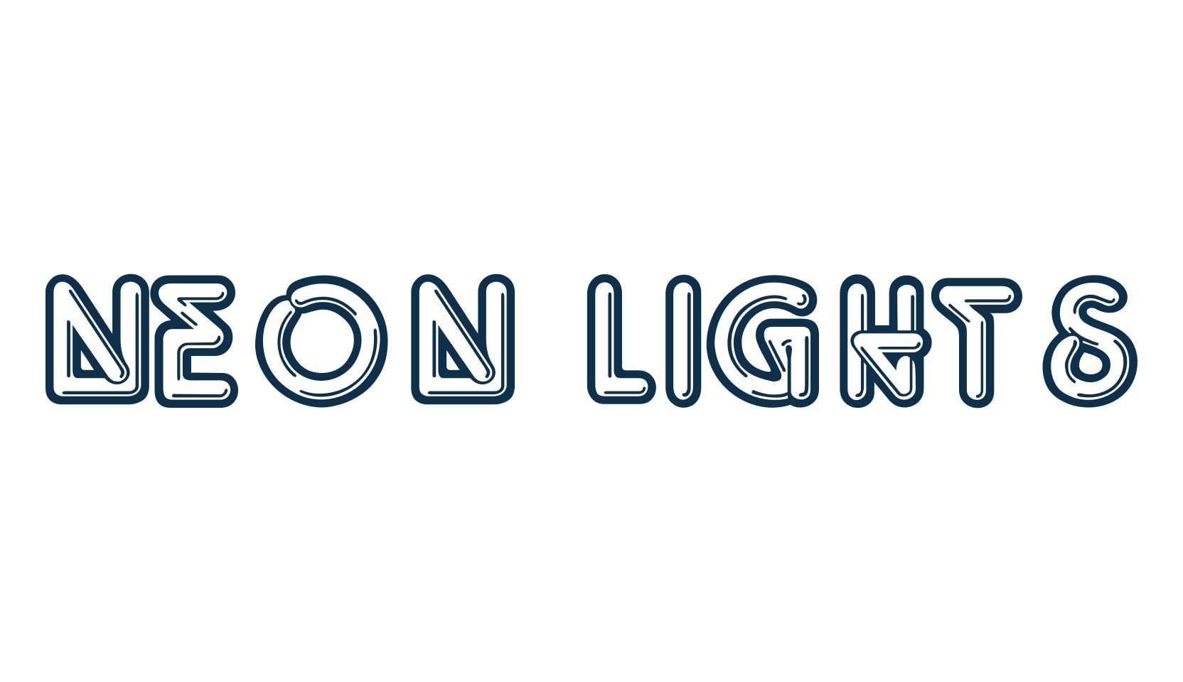 Neon Lights, decorative font preview