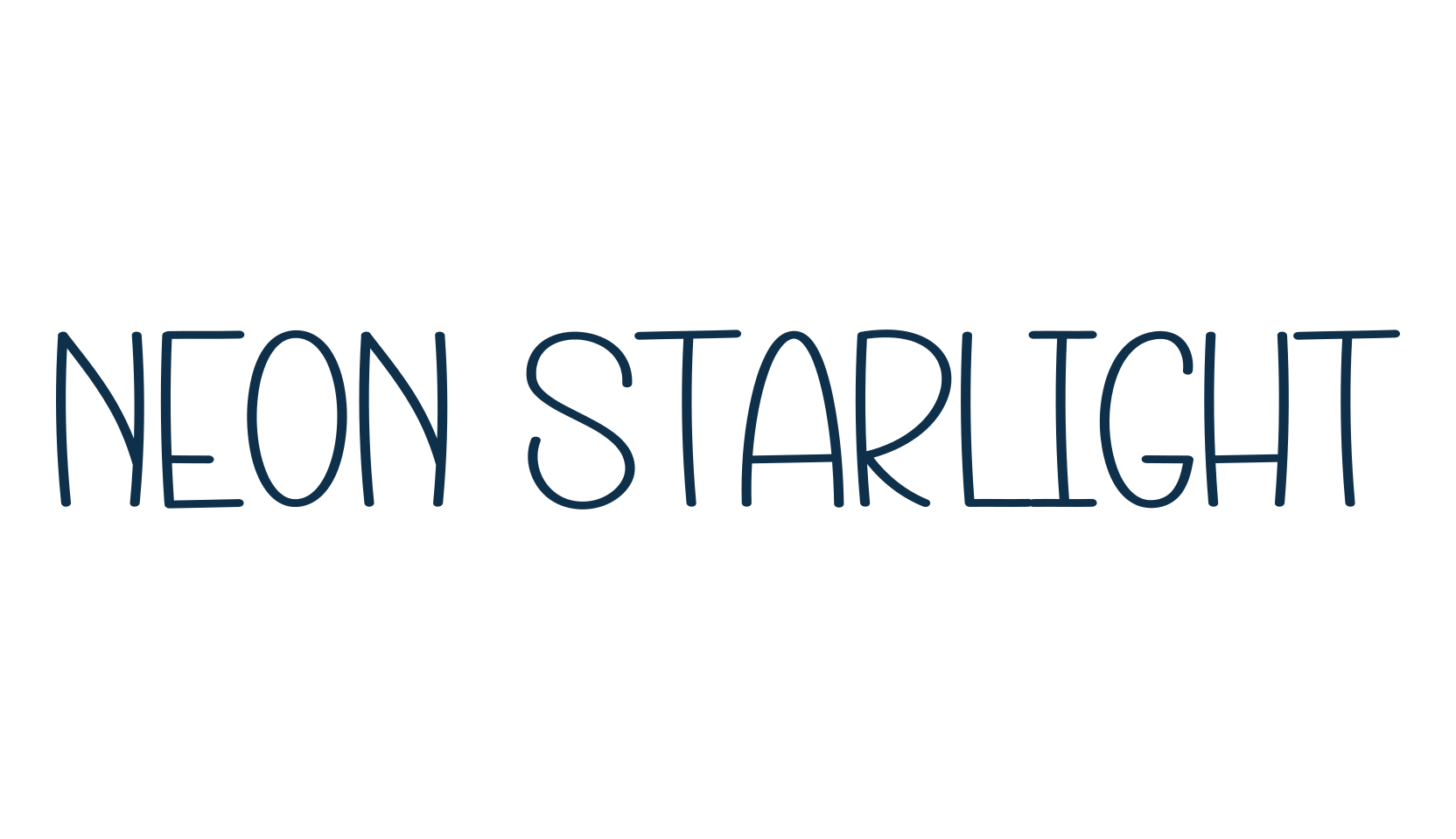 Neon Starlight, fancy various decorative script calligraphy font preview