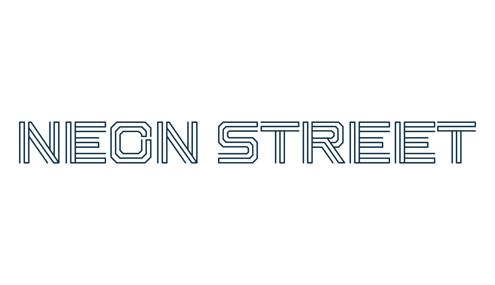 Neon Street, techno sci-fi font preview