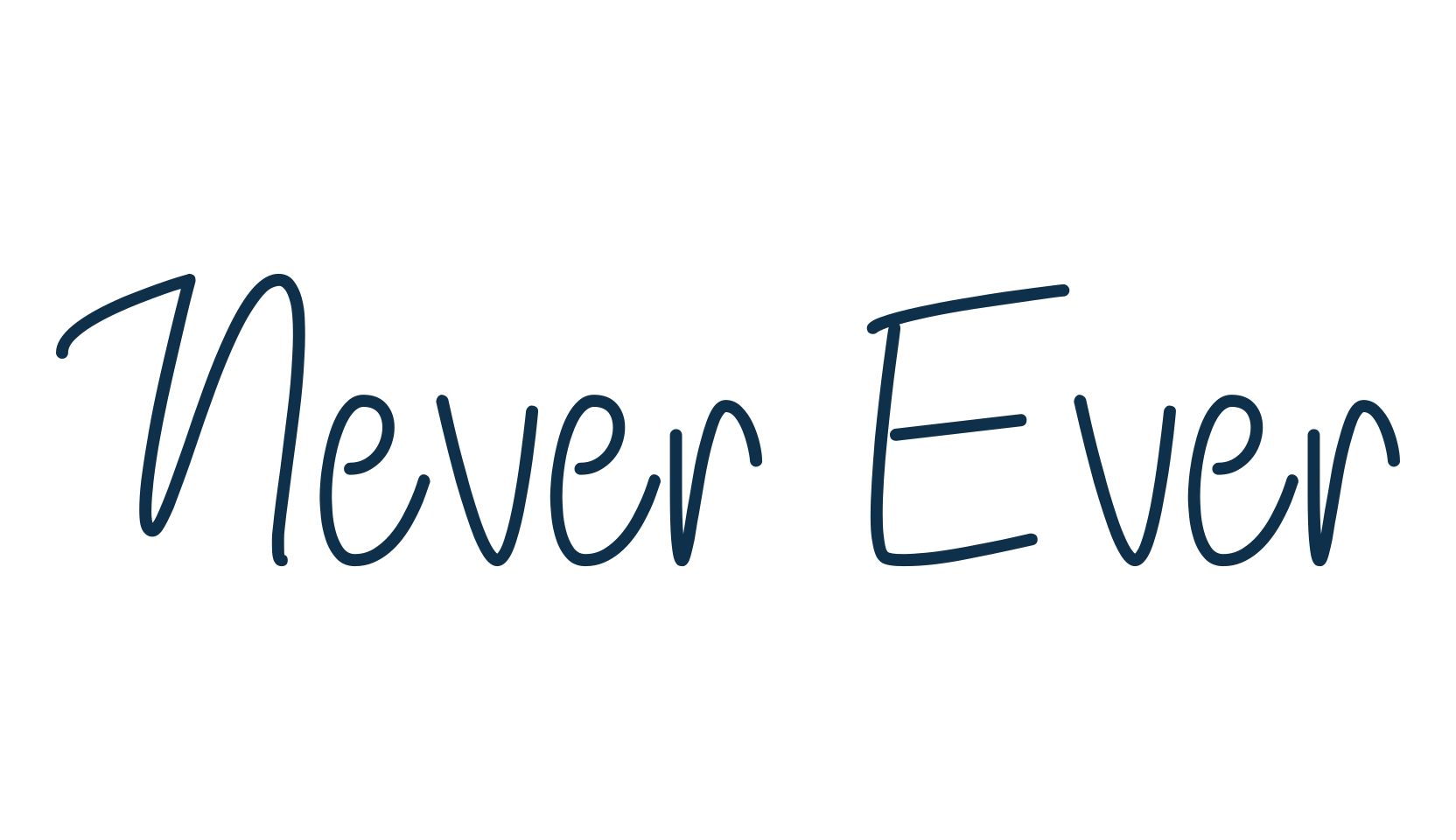 Never Ever, script handwritten fancy decorative calligraphy font preview