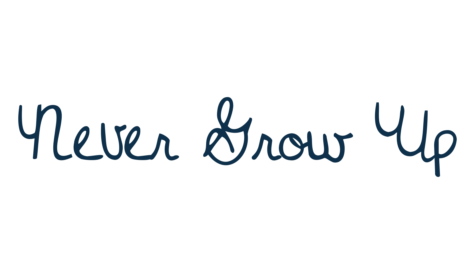 Never Grow Up, script handwritten fancy decorative calligraphy font preview