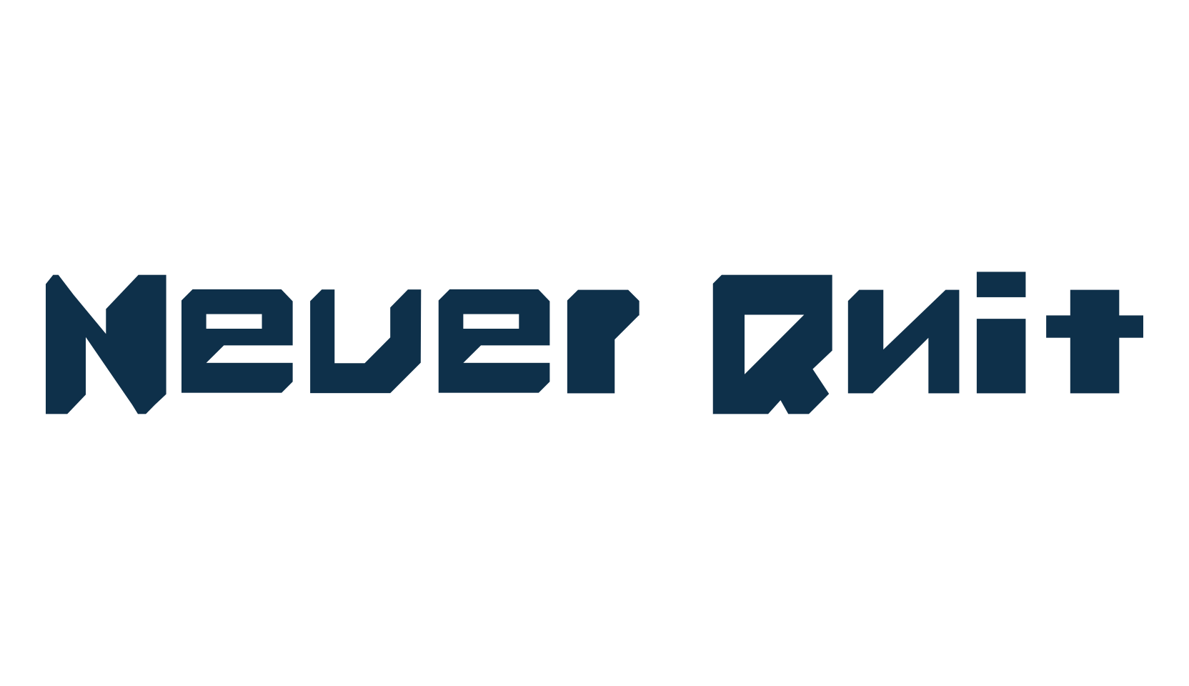 Never Quit, fancy various techno sci-fi font preview