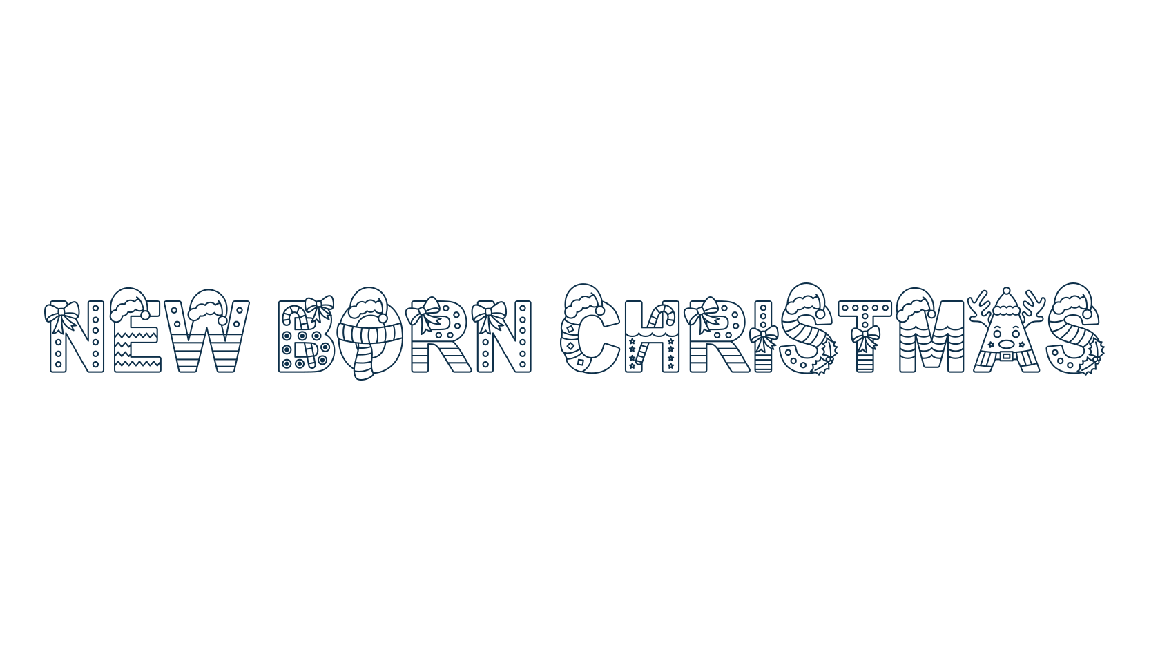 New Born Christmas, fancy decorative font preview