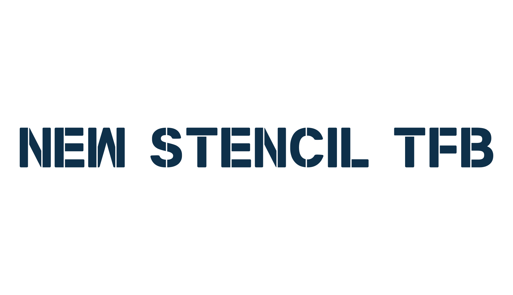 New Stencil TFB, stencil, army font preview