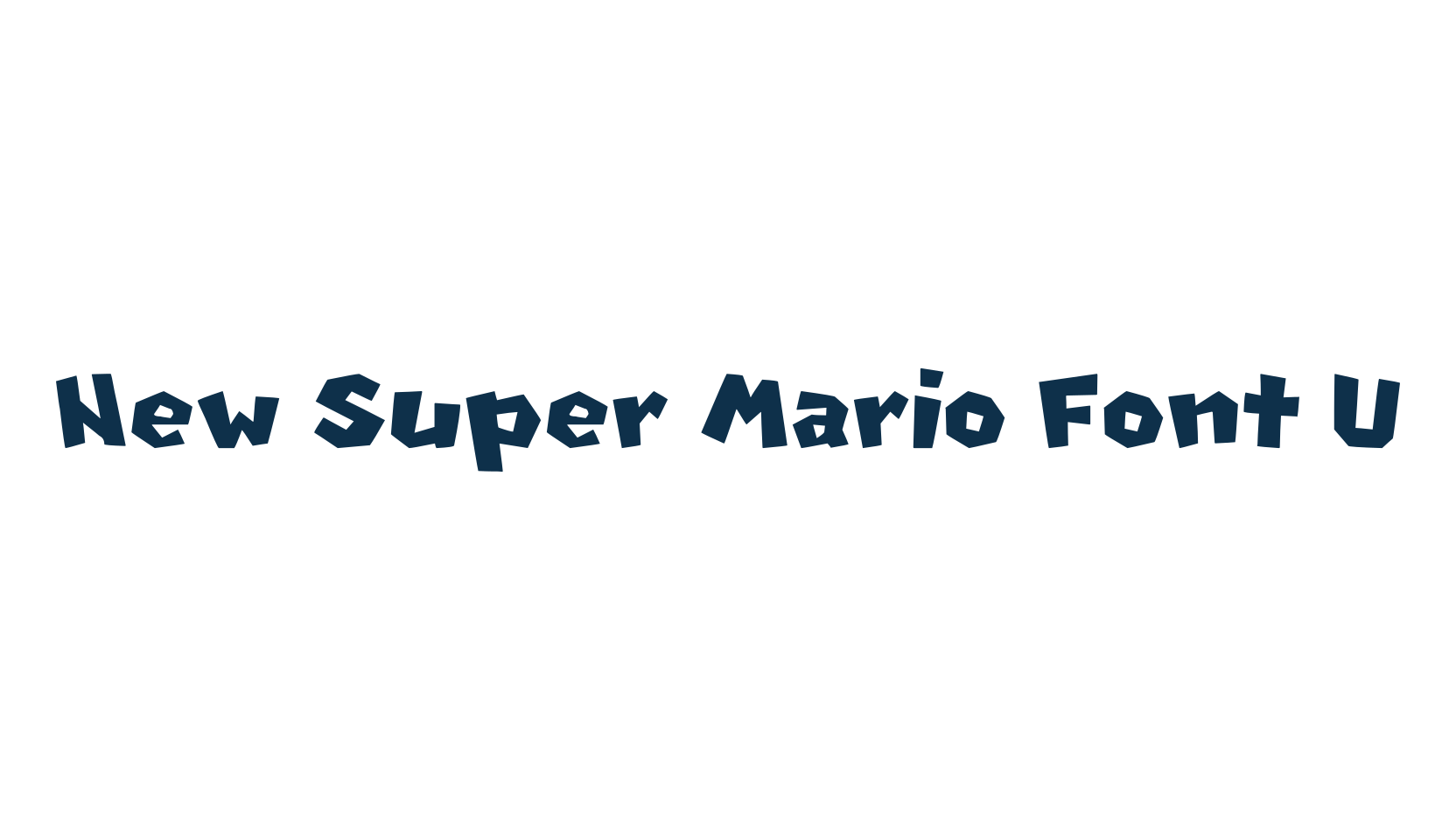 New Super Mario Font U, fancy cartoon decorative font preview