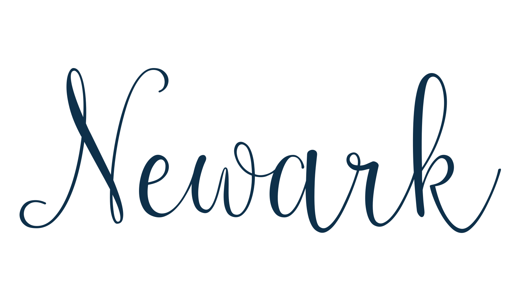Newark, script calligraphy fancy decorative font preview