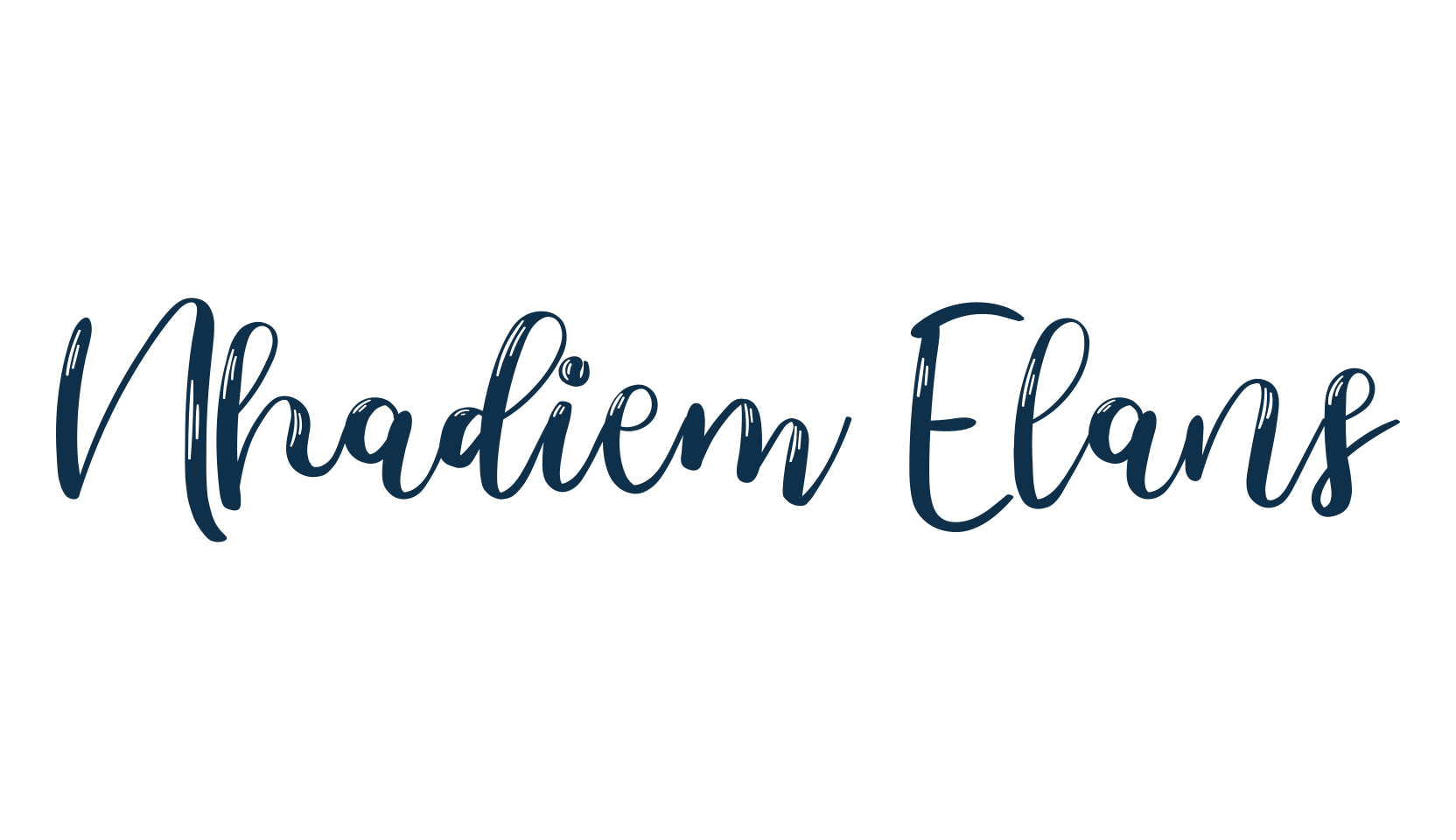 Nhadiem Elans, calligraphy font preview