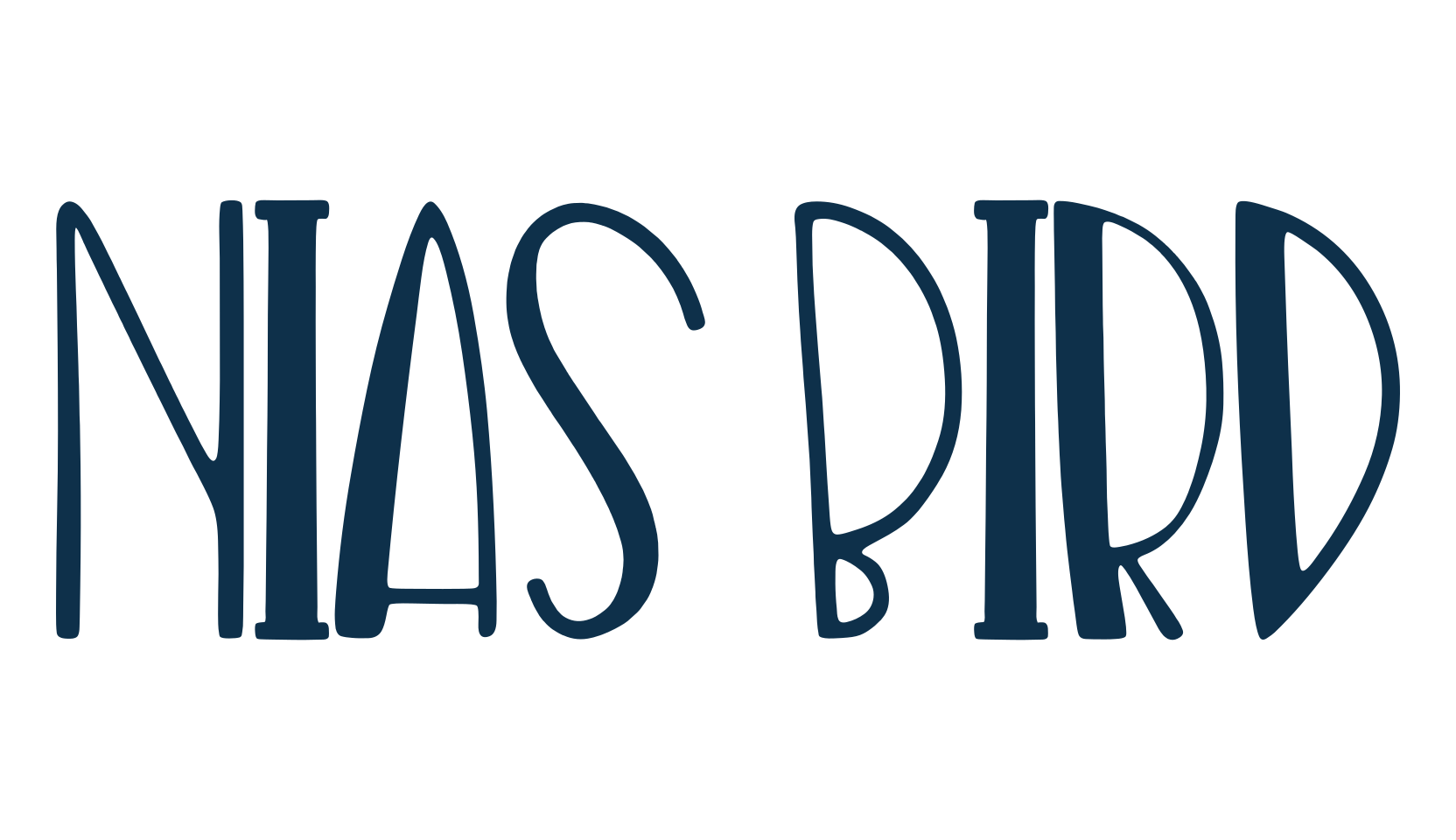 Nias Bird, fancy cartoon decorative comic font preview