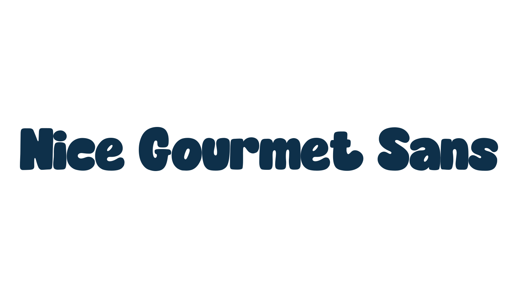 Nice Gourmet Sans, fancy groovy decorative font preview