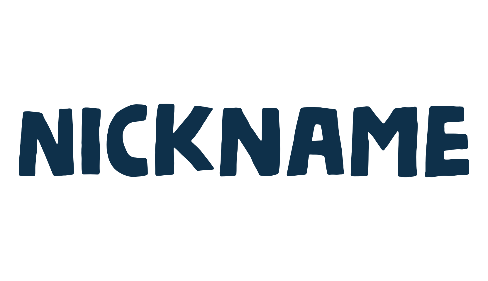Nickname, cartoon font preview