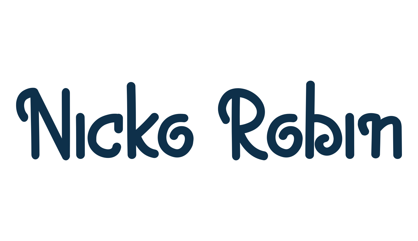 Nicko Robin, curly font preview