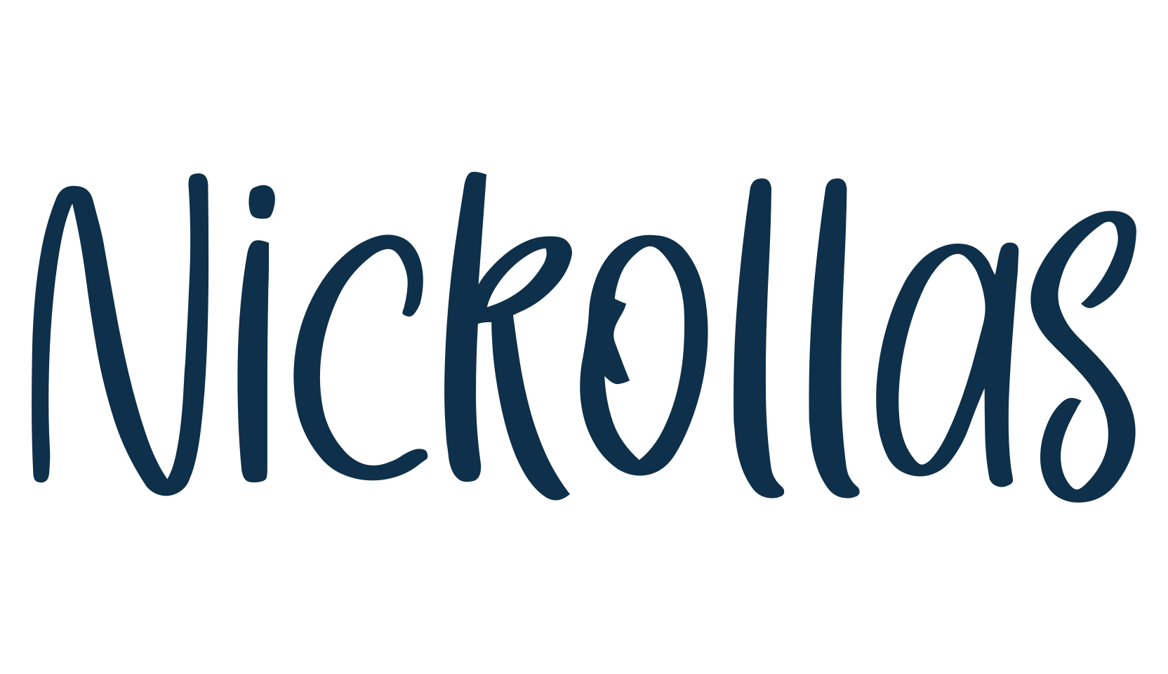 Nickollas, script handwritten fancy decorative calligraphy font preview