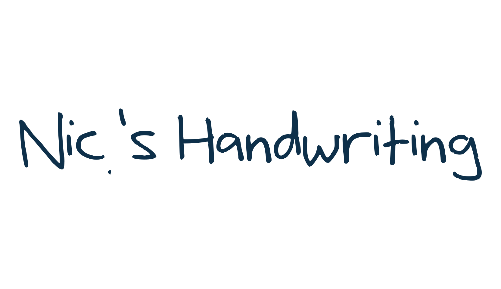 Nic's Handwriting, handwriting font preview