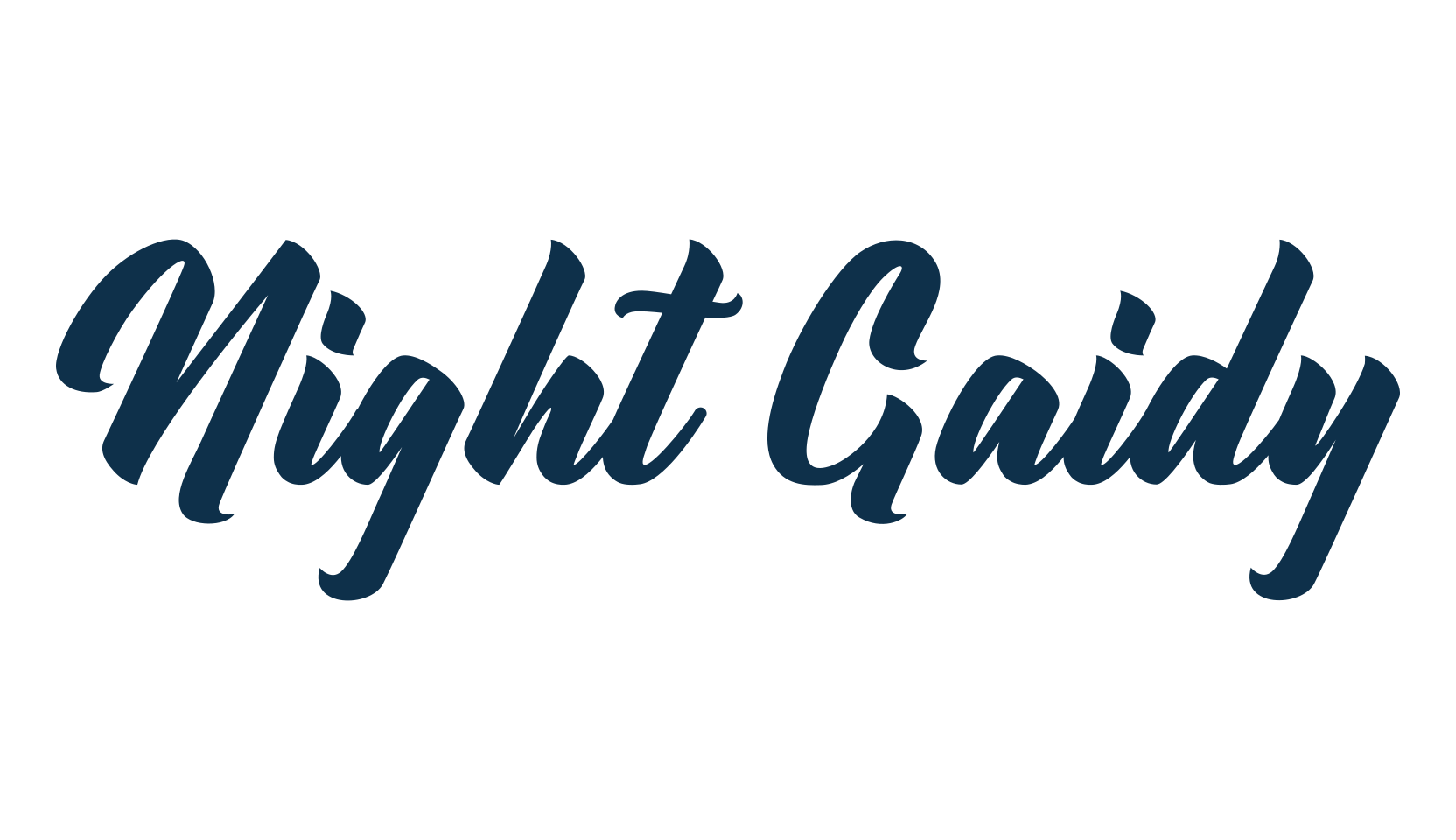 Night Gaidy, script brush fancy decorative calligraphy font preview