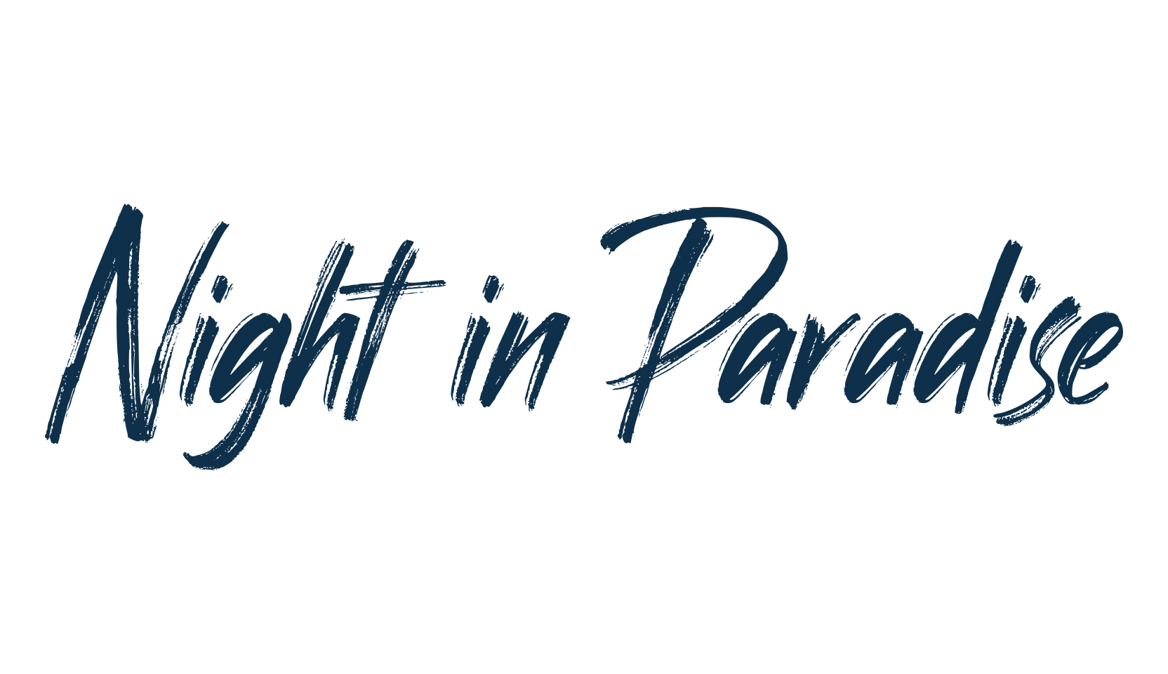 Night in Paradise, script brush fancy decorative calligraphy font preview