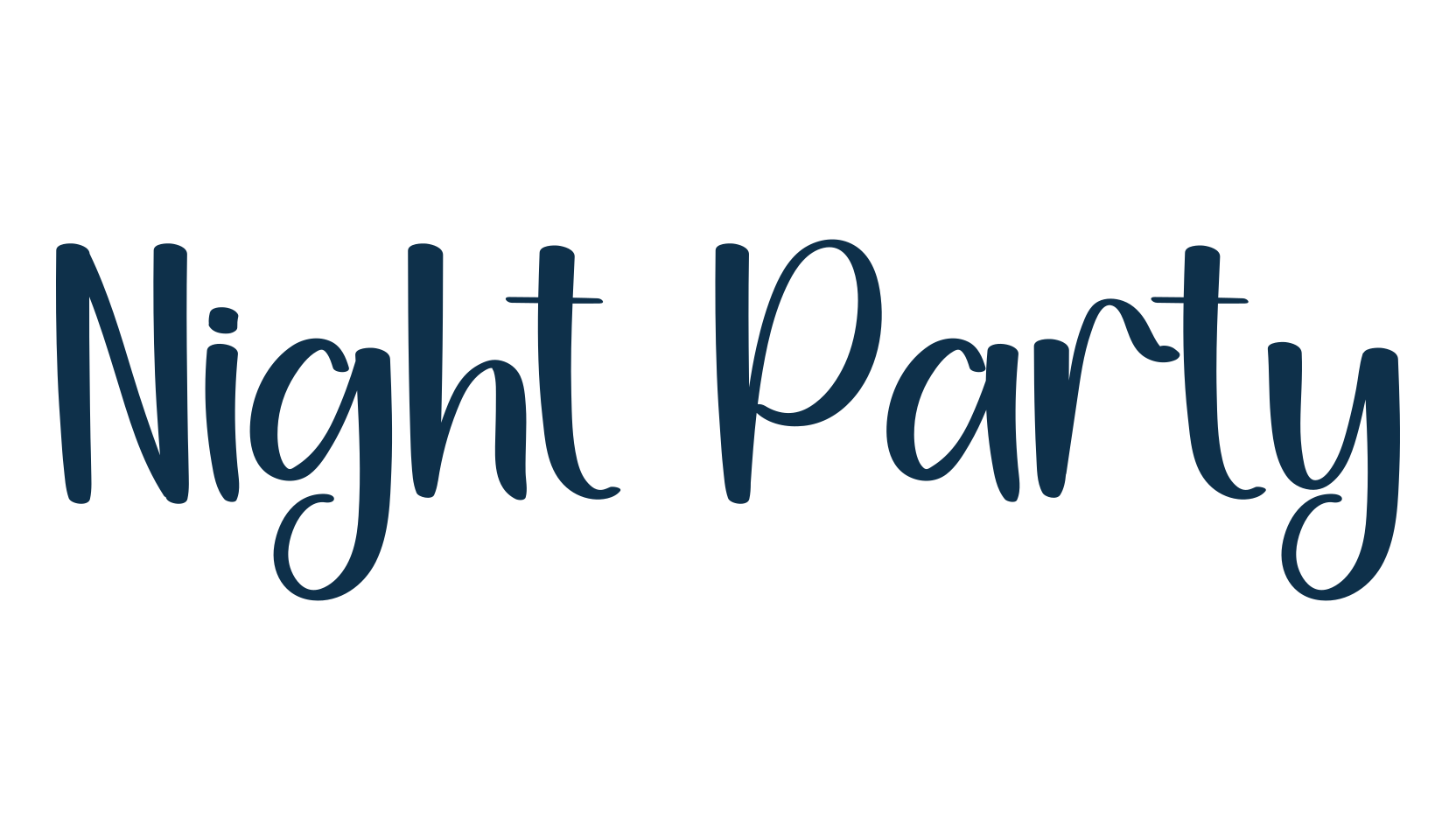 Night Party, handwriting font preview