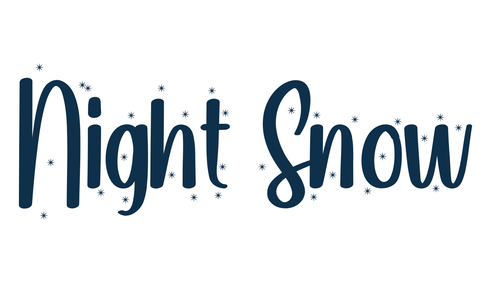 Night Snow, fancy decorative font preview