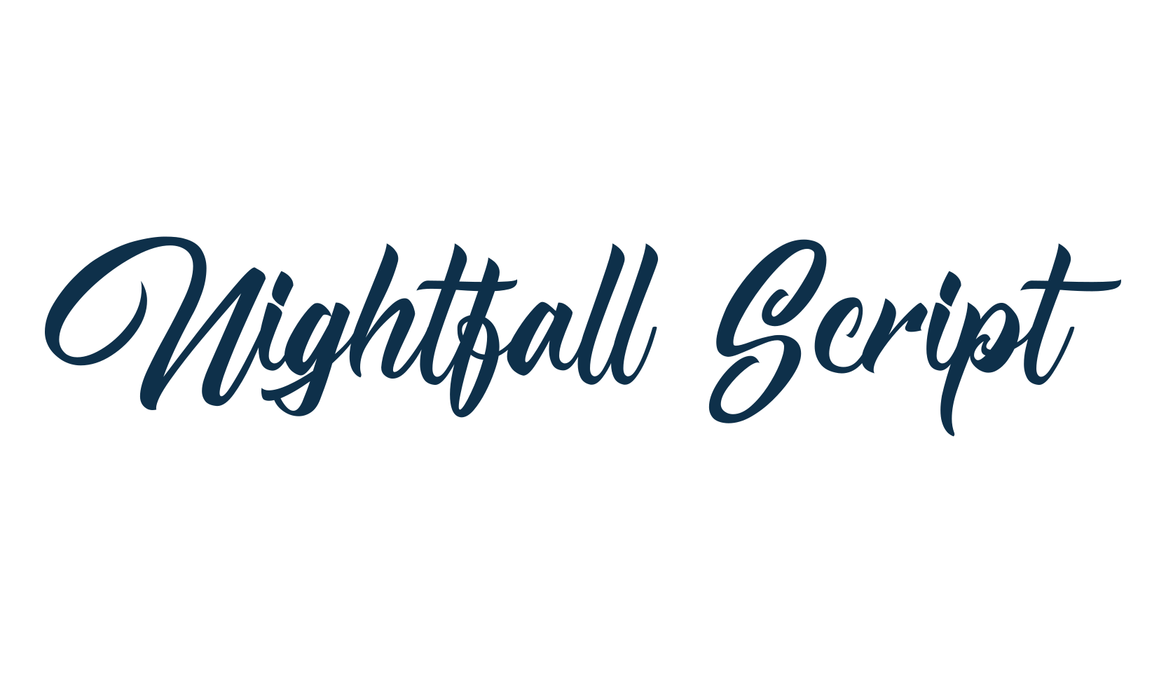 Nightfall Script, calligraphy font preview