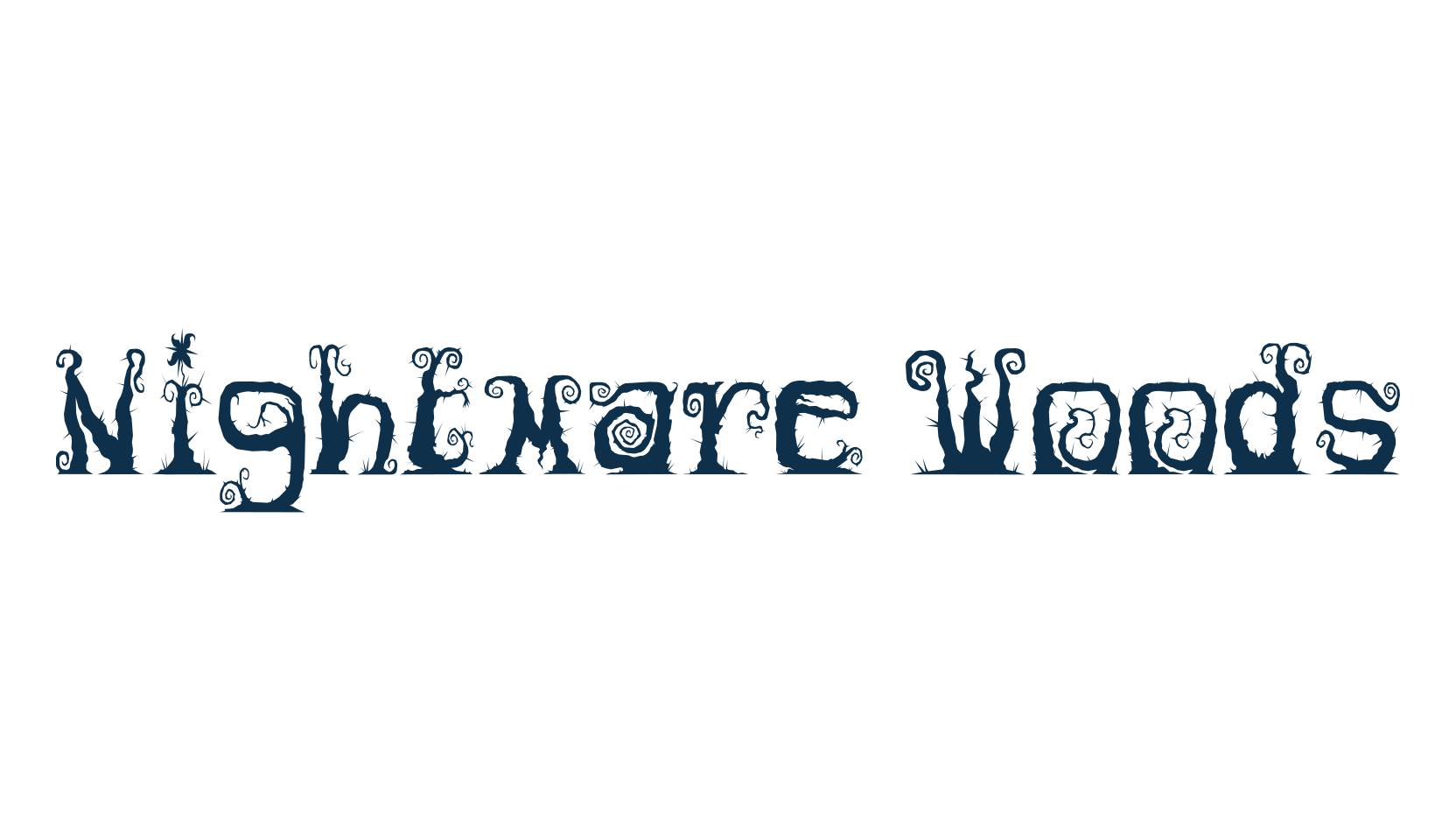 Nightmare Woods, fancy decorative font preview