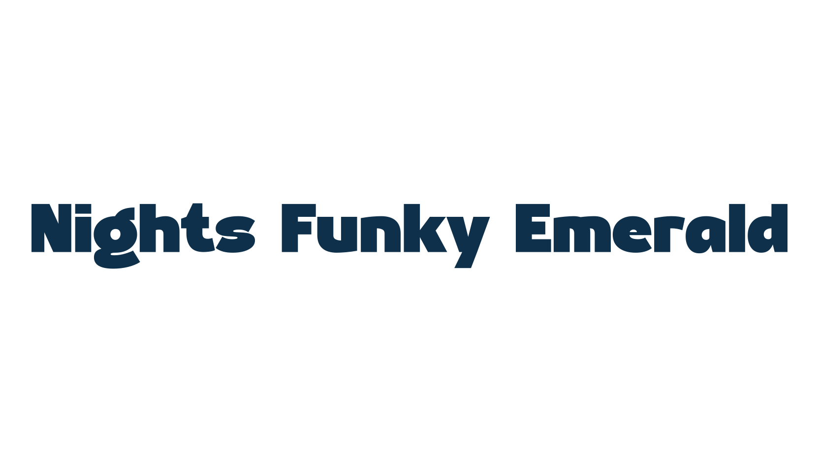 Nights Funky Emerald, basic sans serif font preview