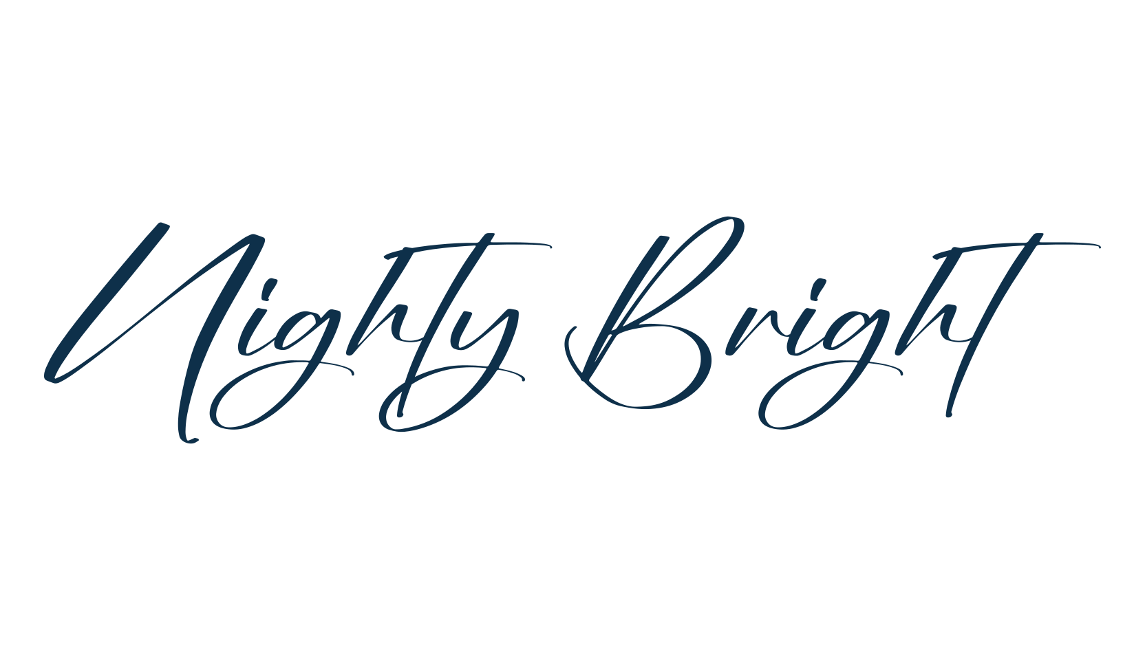 Nighty Bright, script handwritten fancy decorative calligraphy font preview