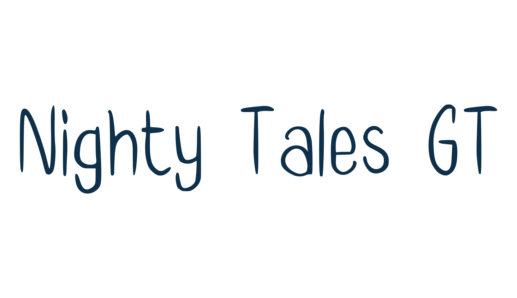 Nighty Tales GT, handwriting font preview