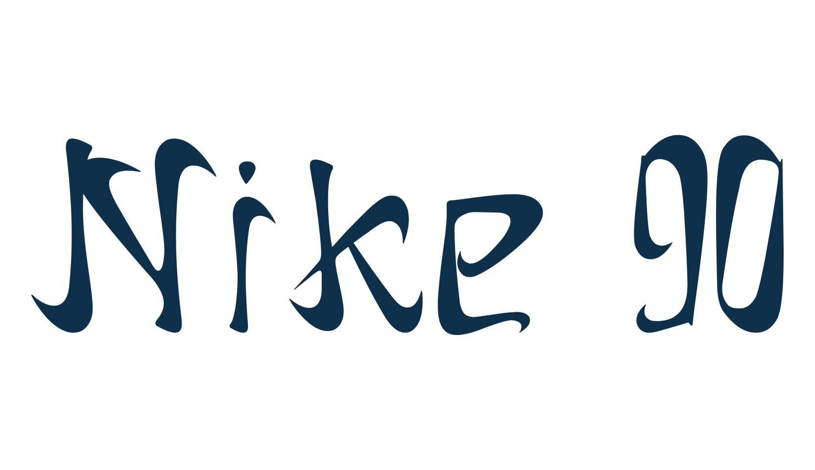 Nike 90, fancy various decorative font preview
