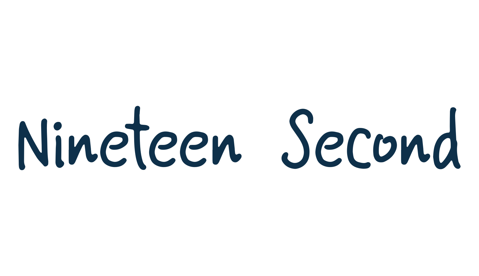 Nineteen Second, handwriting font preview
