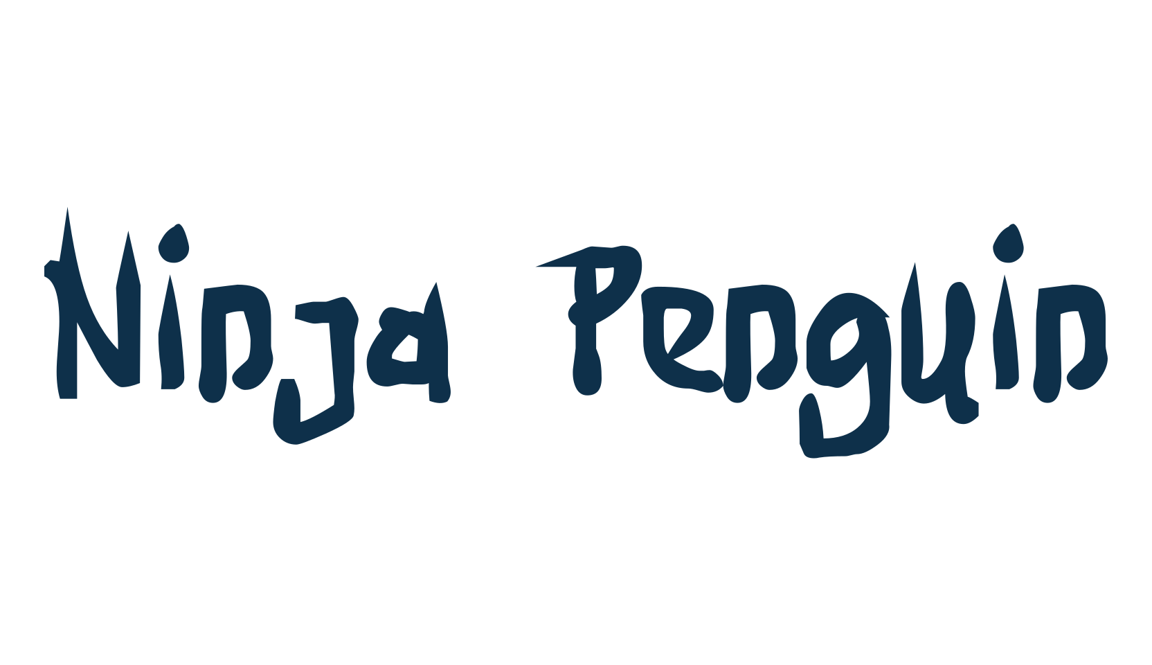 Ninja Penguin, script brush fancy decorative calligraphy font preview