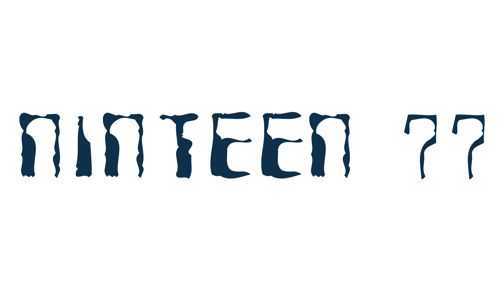 Ninteen 77, fancy destroy decorative font preview