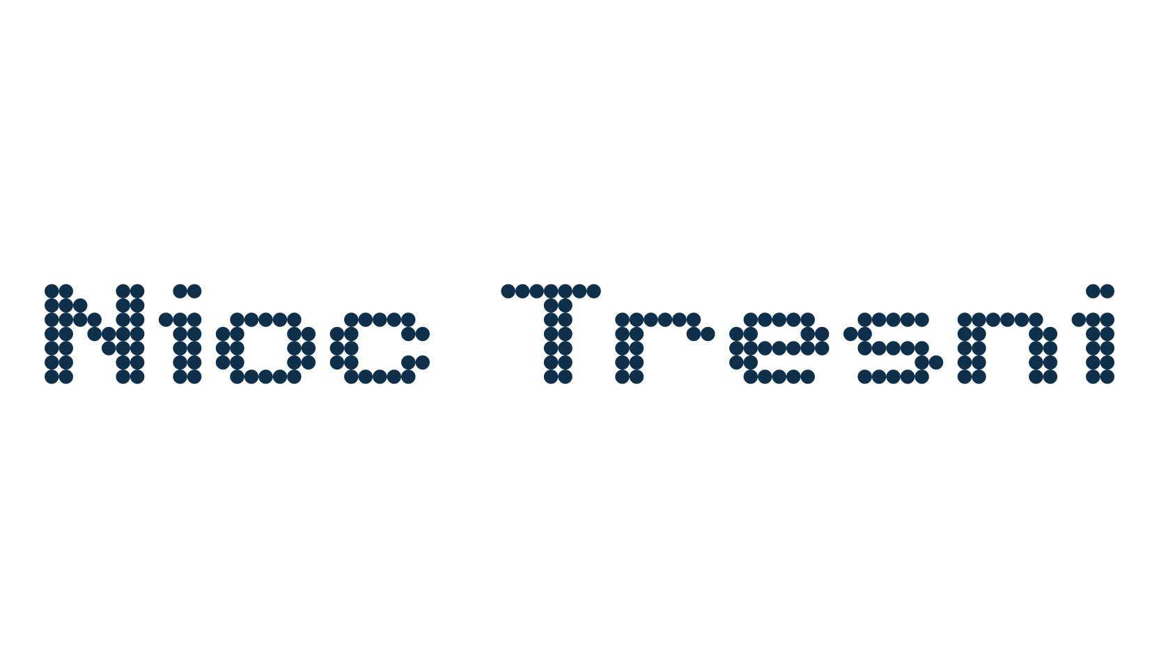 Nioc Tresni, techno lcd sci-fi font preview