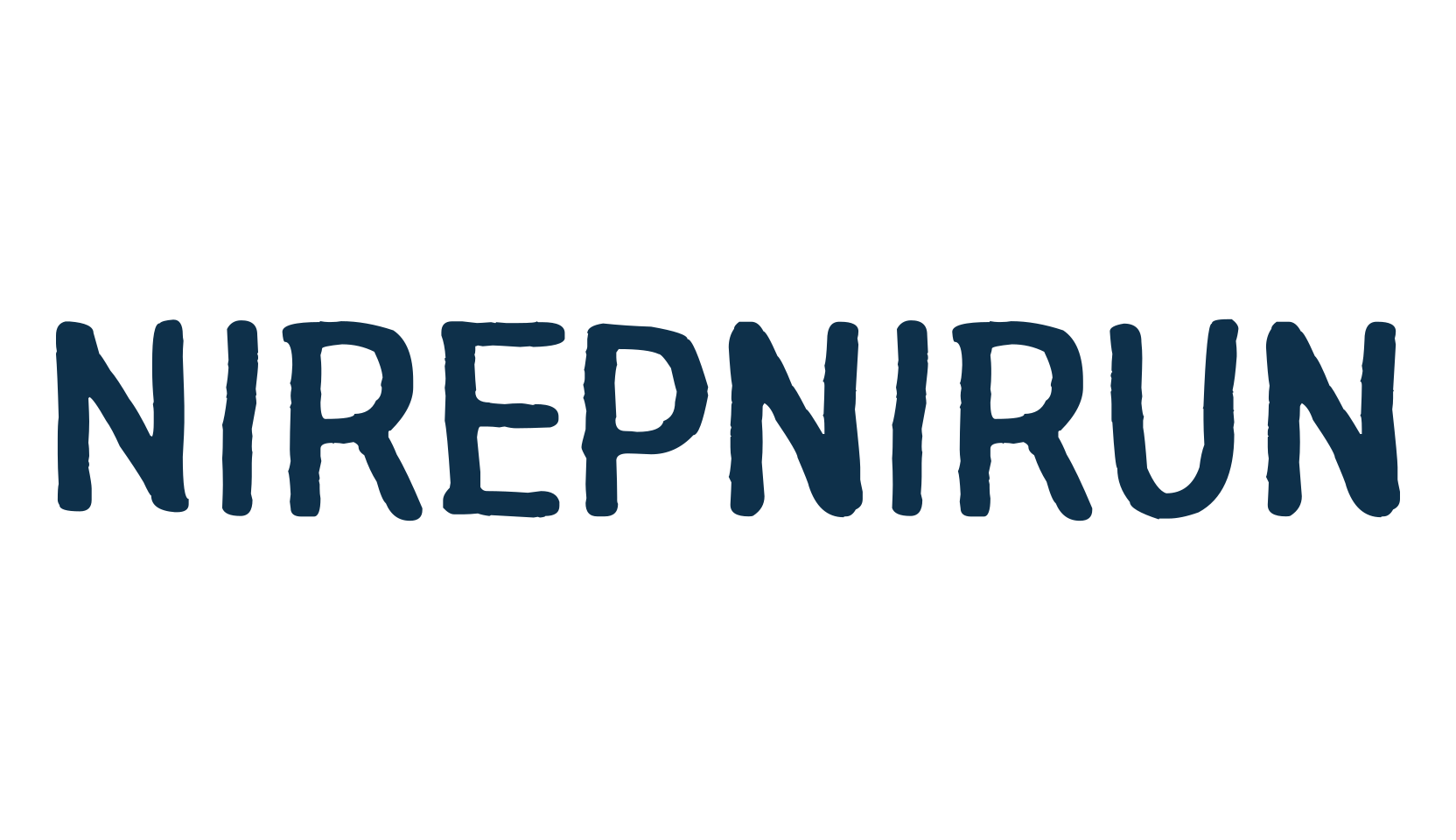 Nirepnirun, fancy eroded decorative font preview