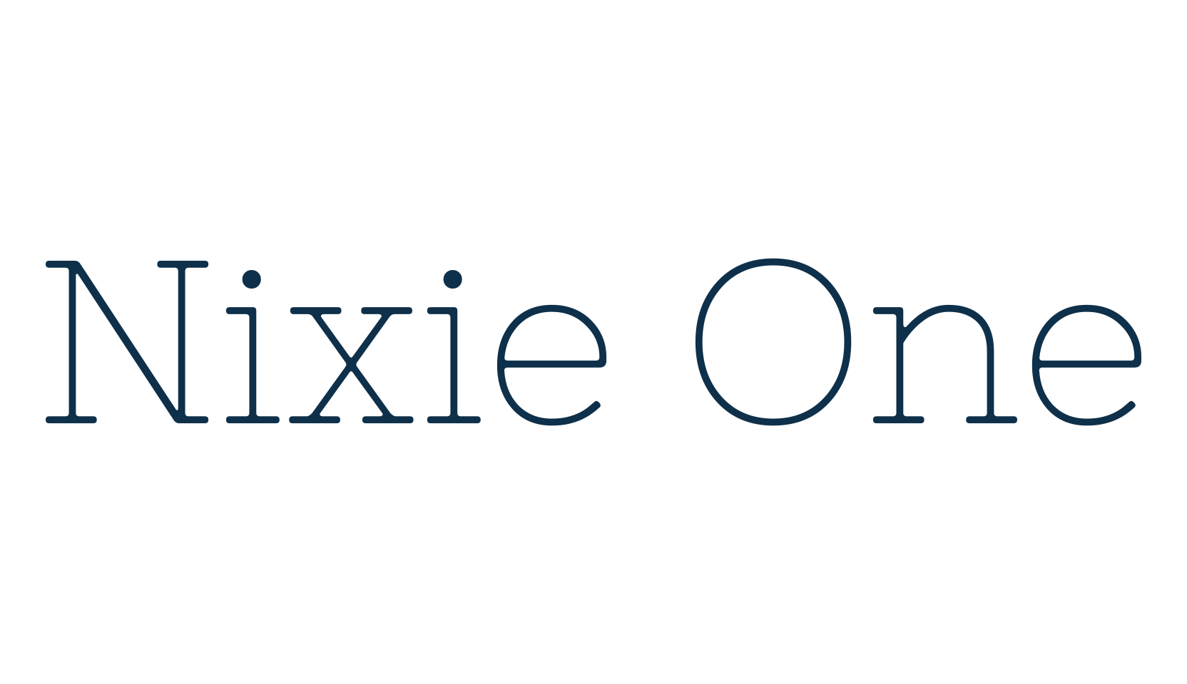 Nixie One, fancy typewriter decorative font preview
