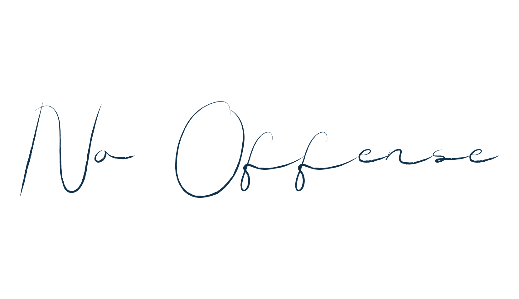 No Offense, script handwritten fancy decorative calligraphy font preview
